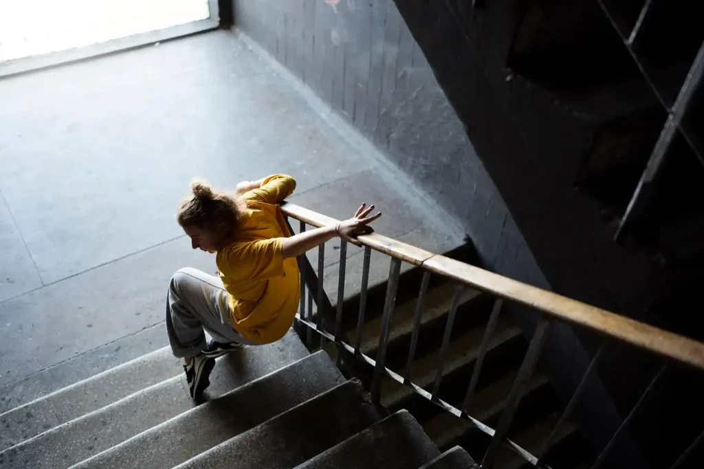 chute escalier